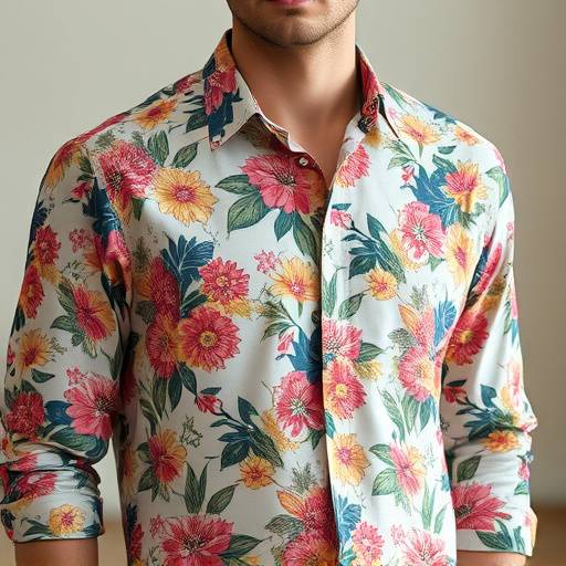 Camisa casual floral estampada